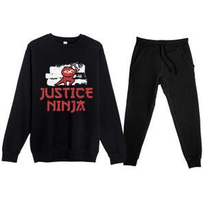 Justice Ninja Funny Legal Services A Future Victim Advocate Premium Crewneck Sweatsuit Set