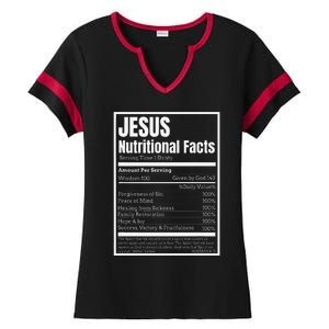 Jesus Nutritional Facts Perfect Idea Ladies Halftime Notch Neck Tee