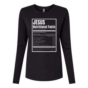 Jesus Nutritional Facts Perfect Idea Womens Cotton Relaxed Long Sleeve T-Shirt