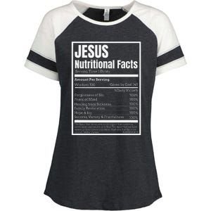 Jesus Nutritional Facts Perfect Idea Enza Ladies Jersey Colorblock Tee