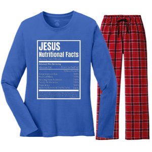 Jesus Nutritional Facts Perfect Idea Women's Long Sleeve Flannel Pajama Set 