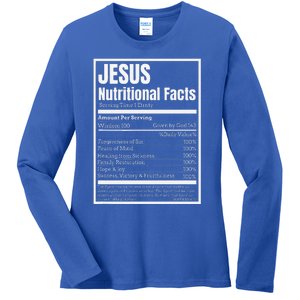 Jesus Nutritional Facts Perfect Idea Ladies Long Sleeve Shirt