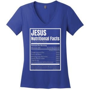 Jesus Nutritional Facts Perfect Idea Women's V-Neck T-Shirt