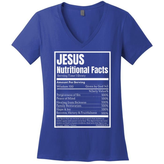 Jesus Nutritional Facts Perfect Idea Women's V-Neck T-Shirt