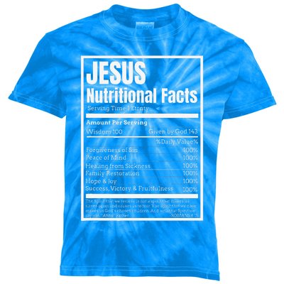 Jesus Nutritional Facts Perfect Idea Kids Tie-Dye T-Shirt