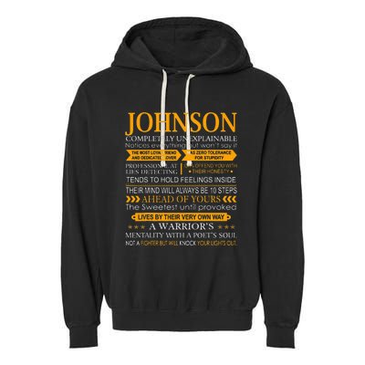 Johnson Name Gift Funny Johnson Garment-Dyed Fleece Hoodie