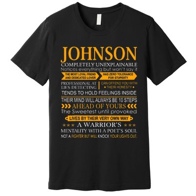 Johnson Name Gift Funny Johnson Premium T-Shirt