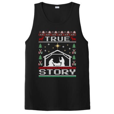 Jesus Nativity Ger Story Holiday Ugly Christmas Gift PosiCharge Competitor Tank