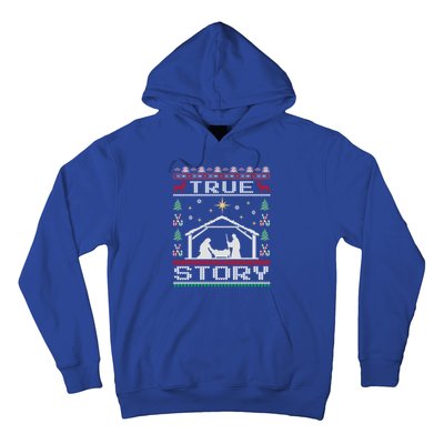 Jesus Nativity Ger Story Holiday Ugly Christmas Gift Hoodie