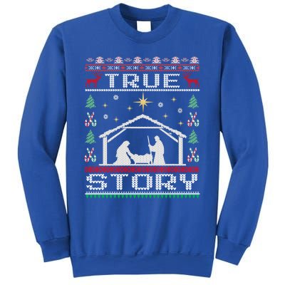 Jesus Nativity Ger Story Holiday Ugly Christmas Gift Sweatshirt