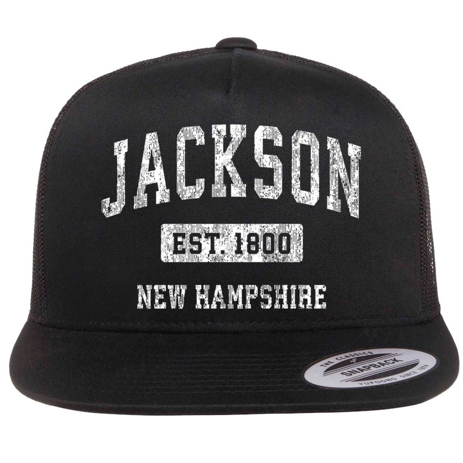 Jackson New Hampshire Nh Vintage Sports Established Flat Bill Trucker Hat