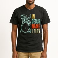 Jesus Name I Play Drums God Drumming Music Christian Tall T-Shirt