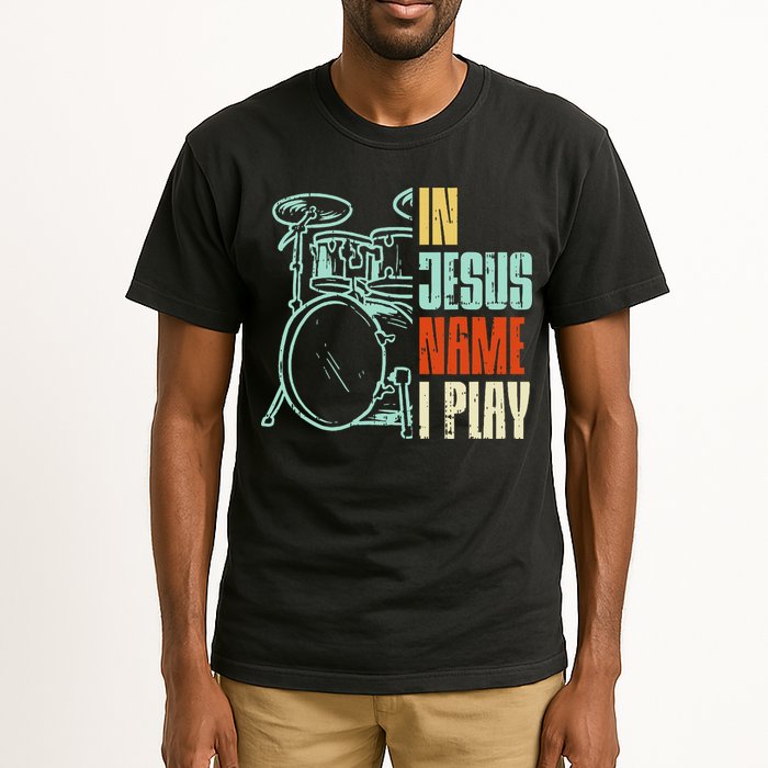 Jesus Name I Play Drums God Drumming Music Christian Tall T-Shirt