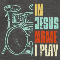 Jesus Name I Play Drums God Drumming Music Christian Vector Backpack