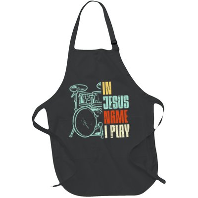 Jesus Name I Play Drums God Drumming Music Christian Drummer Apron