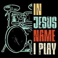 Jesus Name I Play Drums God Drumming Music Christian Drummer 16 in Basic Backpack