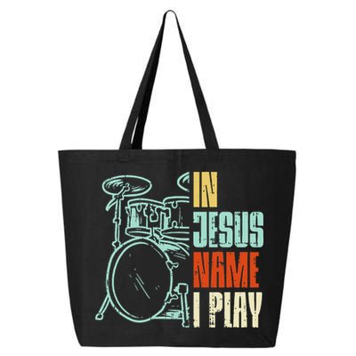 Jesus Name I Play Drums God Drumming Music Christian Drummer 25L Jumbo Tote