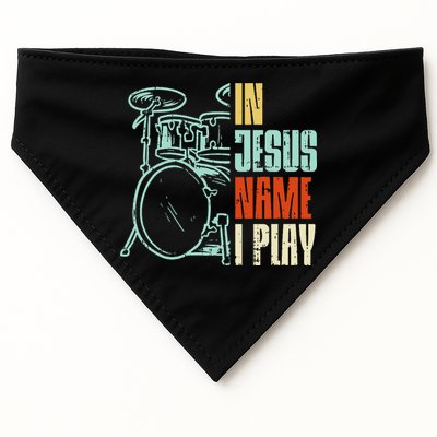 Jesus Name I Play Drums God Drumming Music Christian Drummer USA-Made Doggie Bandana