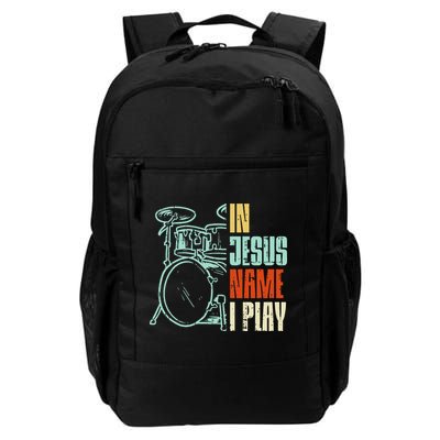 Jesus Name I Play Drums God Drumming Music Christian Drummer Backpack