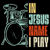 Jesus Name I Play Drums God Drumming Music Christian Drummer 16 in Basic Backpack