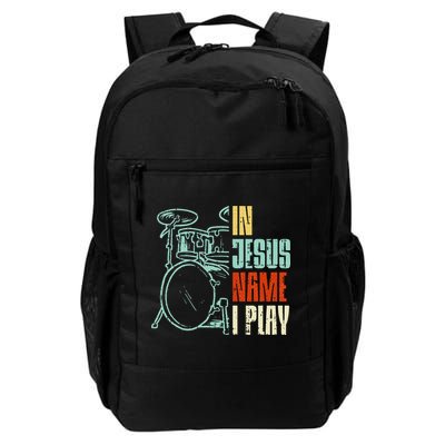 Jesus Name I Play Drums God Drumming Music Christian Drummer Backpack