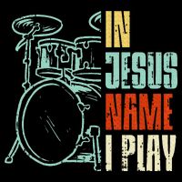 Jesus Name I Play Drums God Drumming Music Christian Drummer 16 in Basic Backpack