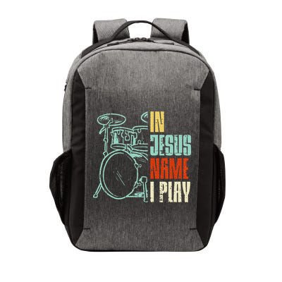 Jesus Name I Play Drums God Drumming Music Christian Drummer Vector Backpack