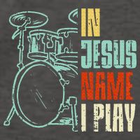 Jesus Name I Play Drums God Drumming Music Christian Drummer Vector Backpack