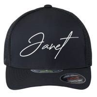 Janet Name In Script Lettering Flexfit Unipanel Trucker Cap