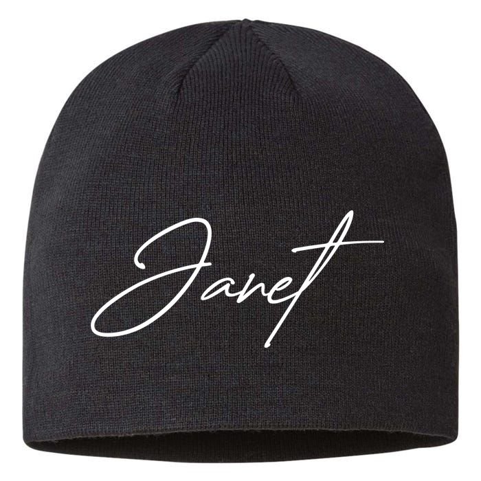 Janet Name In Script Lettering Sustainable Beanie