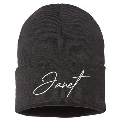 Janet Name In Script Lettering Sustainable Knit Beanie