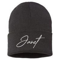 Janet Name In Script Lettering Sustainable Knit Beanie