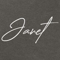Janet Name In Script Lettering Cotton Canvas Backpack