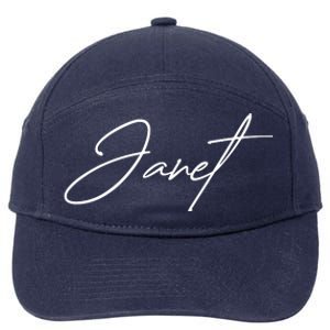 Janet Name In Script Lettering 7-Panel Snapback Hat