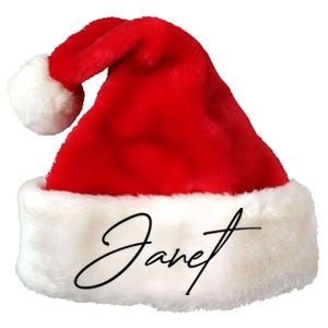 Janet Name In Script Lettering Premium Christmas Santa Hat