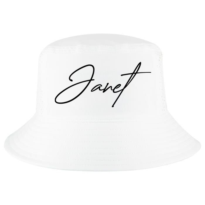 Janet Name In Script Lettering Cool Comfort Performance Bucket Hat