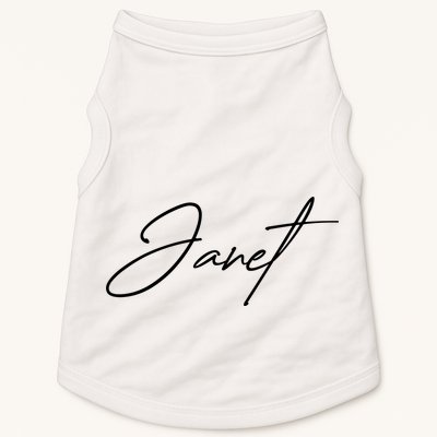 Janet Name In Script Lettering Doggie Tank
