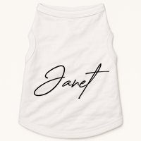 Janet Name In Script Lettering Doggie Tank