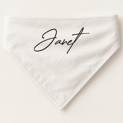Janet Name In Script Lettering USA-Made Doggie Bandana