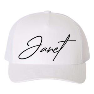 Janet Name In Script Lettering Yupoong Adult 5-Panel Trucker Hat