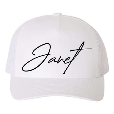 Janet Name In Script Lettering Yupoong Adult 5-Panel Trucker Hat