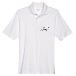 Janet Name In Script Lettering Men's Origin Performance Pique Polo