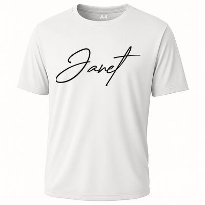 Janet Name In Script Lettering Performance Shirt