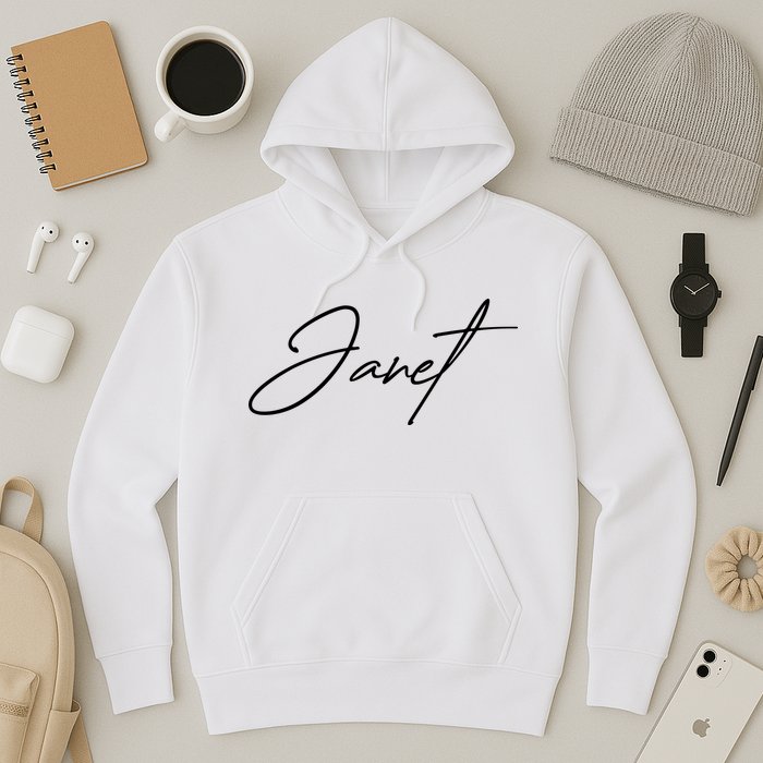 Janet Name In Script Lettering Hoodie