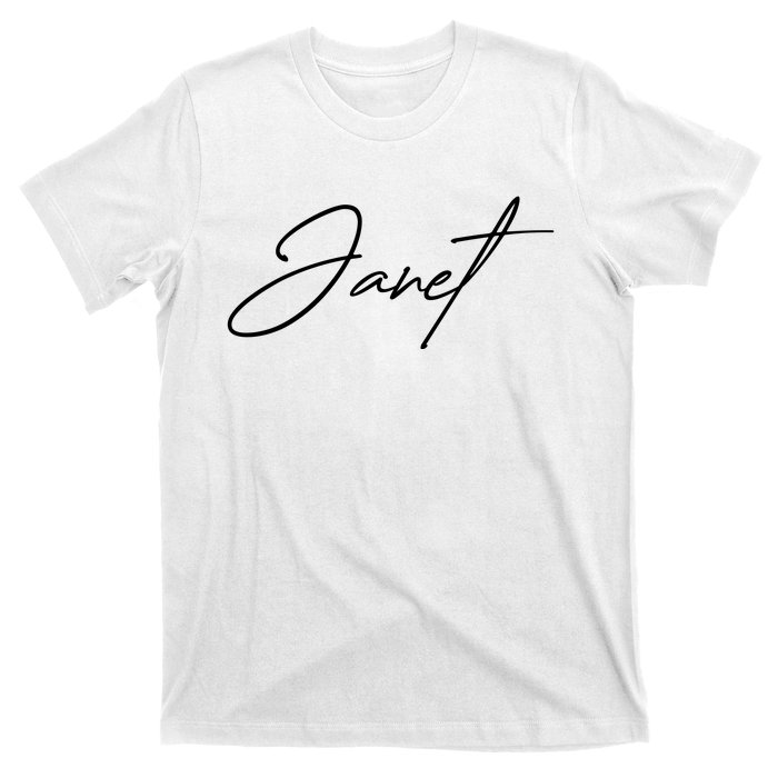 Janet Name In Script Lettering T-Shirt