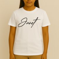 Janet Name In Script Lettering T-Shirt