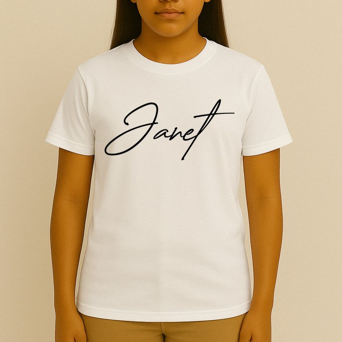 Janet Name In Script Lettering T-Shirt