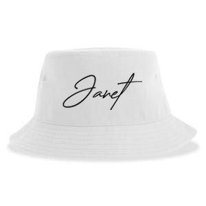 Janet Name In Script Lettering Sustainable Bucket Hat