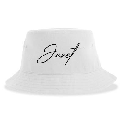 Janet Name In Script Lettering Sustainable Bucket Hat
