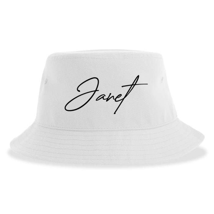 Janet Name In Script Lettering Sustainable Bucket Hat